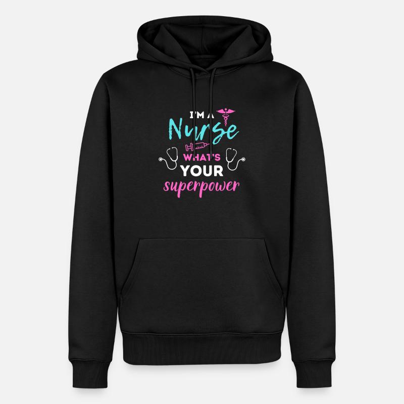 Ich bin Krankenschwester - Männer Premium Bio Hoodie - Schwarz