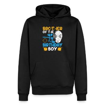 Brother of the birthday boy Funny paintball - Men’s Premium Organic Hoodie - black - Front - Nico (187cm)