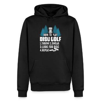 Comment jouer Disc Golf Disc Golf Frisbee - Sweat à capuche Premium bio Homme - noir - Devant - Nico (187cm)