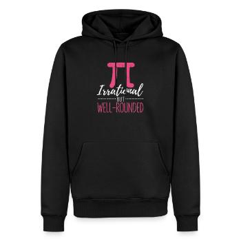 Pi Day Irrationnel mais fan de maths bien équilibré - Sweat à capuche Premium bio Homme - noir - Devant - Nico (187cm)