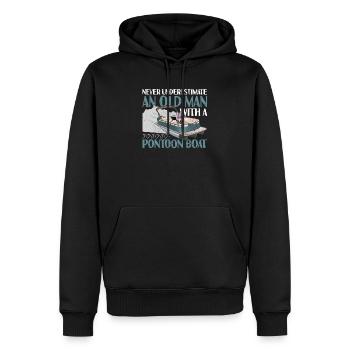 Ne sous-estimez jamais un vieil homme - Sweat à capuche Premium bio Homme - noir - Devant - Nico (187cm)