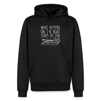 Ce qui se passe sur le bateau reste sur le bateau - Sweat à capuche Premium bio Homme - noir - Devant - Nico (187cm)
