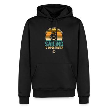 L’éducation est importante, mais la voile est plus importante - Sweat à capuche Premium bio Homme - noir - Devant - Nico (187cm)
