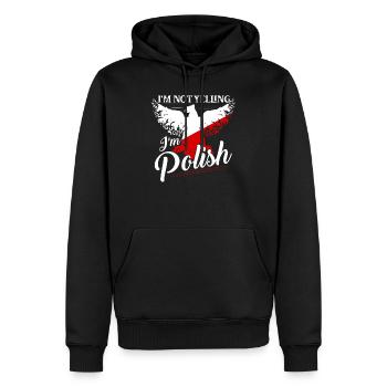 I'm Not Yelling I'm Polish Proud Polska - Männer Premium Bio Hoodie - Schwarz - Vorne - Nico (187cm)
