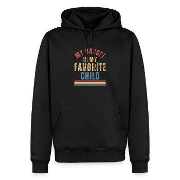 Basset Hound Hundeliebhaber - Männer Premium Bio Hoodie - Schwarz - Vorne - Nico (187cm)