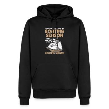 Zwei Jahreszeiten der Bootssaison Funny Boat - Männer Premium Bio Hoodie - Schwarz - Vorne - Nico (187cm)