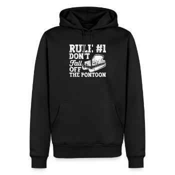 Rule number 1: do not fall off the pontoon boat - Men’s Premium Organic Hoodie - black - Front - Nico (187cm)