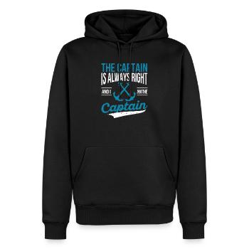 Le capitaine a toujours raison Drôle de voile de bateau - Sweat à capuche Premium bio Homme - noir - Devant - Nico (187cm)