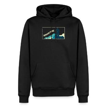 Aventure Randonnée Amoureux du plein air Camping - Sweat à capuche Premium bio Homme - noir - Devant - Nico (187cm)