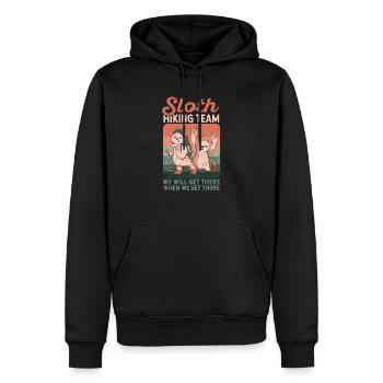 Équipe de randonnée paresseuse Drôle de marcheur Paresseux - Sweat à capuche Premium bio Homme - noir - Devant - Nico (187cm)