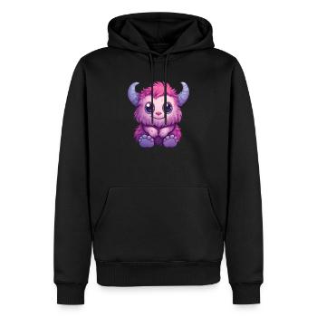 Umarmen Sie das Glück mit Ihrem Kuschelmonster - Männer Premium Bio Hoodie - Schwarz - Vorne - Nico (187cm)