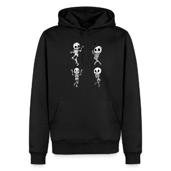 Drôles de squelettes dansants - Sweat à capuche Premium bio Homme - noir - Devant - Nico (187cm)