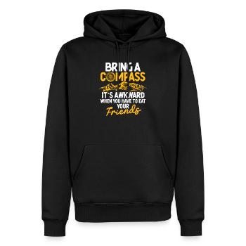 Apportez une boussole C’est embarrassant et drôle - Sweat à capuche Premium bio Homme - noir - Devant - Nico (187cm)