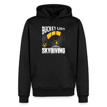 Bucket List: Skydiving Skydiver Parachute - Männer Premium Bio Hoodie - Schwarz - Vorne - Nico (187cm)