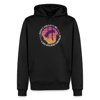 Ne me suivez pas Je fais des choses stupides Skydiver Skydiv - Sweat à capuche Premium bio Homme - noir - Devant - Nico (187cm)