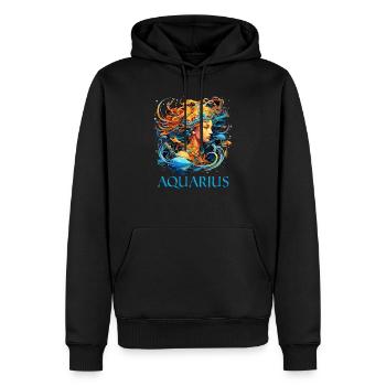 Aquarius Design Graphics pour hommes et femmes - Sweat à capuche Premium bio Homme - noir - Devant - Nico (187cm)