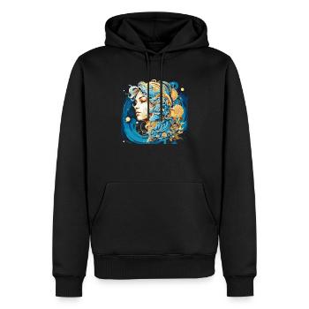 Aimez votre symbole du zodiaque Verseau Hommes et Femmes - Sweat à capuche Premium bio Homme - noir - Devant - Nico (187cm)