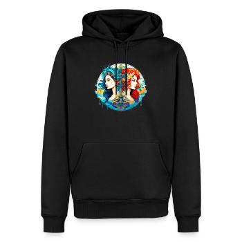 Seien Sie stolz auf Ihre einzigartigen Eigenschaften Zwillinge Sternzeichen - Männer Premium Bio Hoodie - Schwarz - Vorne - Nico (187cm)