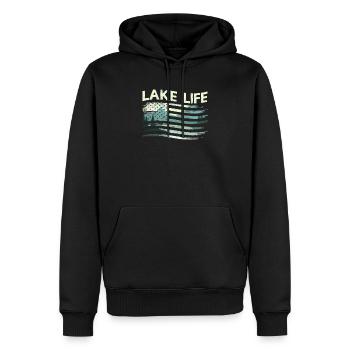 Lake Life Fischer Bass Fishing Boot Segeln Funny - Männer Premium Bio Hoodie - Schwarz - Vorne - Nico (187cm)