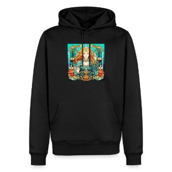 Horoskop Tierkreiszeichen Grafik - Sternzeichen Waage - Männer Premium Bio Hoodie - Schwarz - Vorne - Nico (187cm)