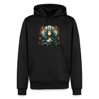 Cooles Sternzeichen Waage Design für Frauen und Männer - Männer Premium Bio Hoodie - Schwarz - Vorne - Nico (187cm)