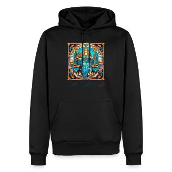 Waage-Designgrafiken für Männer und Frauen - Männer Premium Bio Hoodie - Schwarz - Vorne - Nico (187cm)