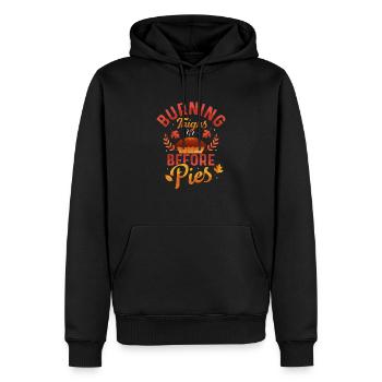 Burning Thighs Before Pies Thanksgiving Fitness - Männer Premium Bio Hoodie - Schwarz - Vorne - Nico (187cm)