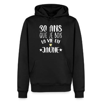 30 ans cadeau anniversaire homme humour beauf - Sweat à capuche Premium bio Homme - noir - Devant - Nico (187cm)