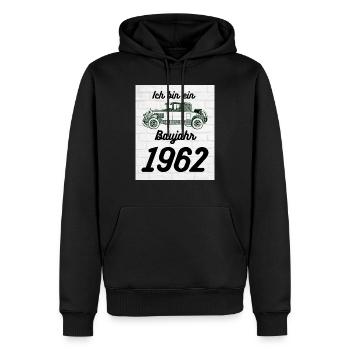 Oldtimer 1962 - Männer Premium Bio Hoodie - Schwarz - Vorne - Nico (187cm)