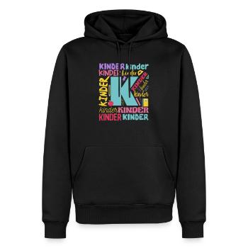 Zurück zur Schule Erster Schultag Typografie - Männer Premium Bio Hoodie - Schwarz - Vorne - Nico (187cm)