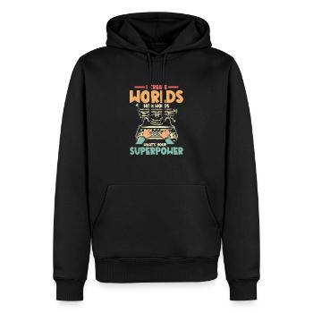 I Create Worlds With Words Writer Author Novel - Männer Premium Bio Hoodie - Schwarz - Vorne - Nico (187cm)