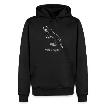 Dinosaure Velociraptor - Sweat à capuche Premium bio Homme - noir - Devant - Nico (187cm)