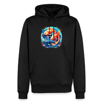 Nimm deine Fische-Identität an: Fische-Sternzeichen - Männer Premium Bio Hoodie - Schwarz - Vorne - Nico (187cm)