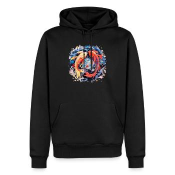 Horoskop Tierkreiszeichen Grafik - Sternzeichen Fische - Männer Premium Bio Hoodie - Schwarz - Vorne - Nico (187cm)