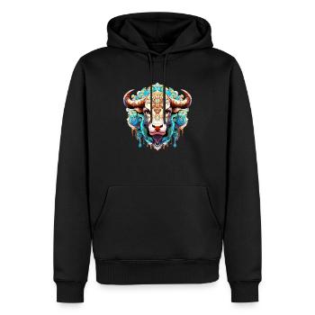 Horoskop Tierkreiszeichen Grafik - Sternzeichen Stier - Männer Premium Bio Hoodie - Schwarz - Vorne - Nico (187cm)