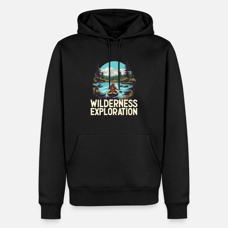 WILDERNESS EXPLORATION - Männer Premium Bio Hoodie - Schwarz
