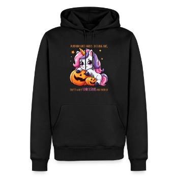Licorne d’Halloween, comment sont faits de - Sweat à capuche Premium bio Homme - noir - Devant - Nico (187cm)