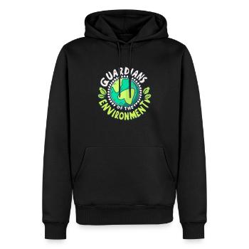 GUARDIANS OF THE ENVIRONMENT - Männer Premium Bio Hoodie - Schwarz - Vorne - Nico (187cm)