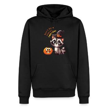 halloween scared raccoon - Men’s Premium Organic Hoodie - black - Front - Nico (187cm)