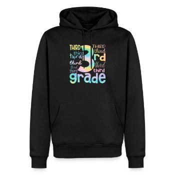 Tie Dye 3rd Grade Third Typography Team Students - Men’s Premium Organic Hoodie - black - Front - Nico (187cm)