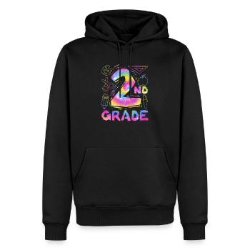 Tie Dye 2e année Deuxième équipe de typographie Élève - Sweat à capuche Premium bio Homme - noir - Devant - Nico (187cm)