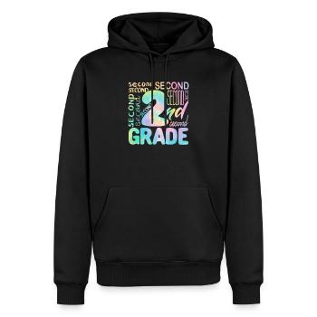 Tie Dye 2nd Grade Second Typography Team Student - Men’s Premium Organic Hoodie - black - Front - Nico (187cm)