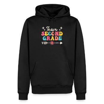 Team 2. Klasse Zweite 100 Tage der Schule Lehrer - Männer Premium Bio Hoodie - Schwarz - Vorne - Nico (187cm)