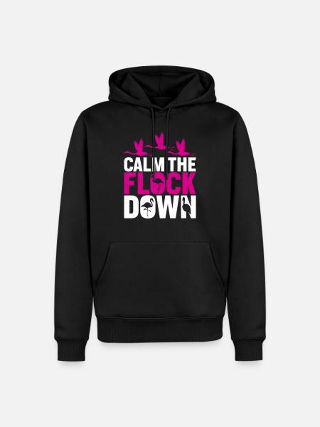 Flamingos beruhigen die Herde - Männer Premium Bio Hoodie - Schwarz