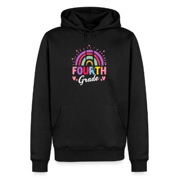 Fourth Grade 4th Rainbow Teacher Student 100 Day - Men’s Premium Organic Hoodie - black - Front - Nico (187cm)