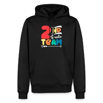 Team of the 2nd class Second teacher student 100. - Men’s Premium Organic Hoodie - black - Front - Nico (187cm)