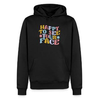 Happy To See Your Face Lehrer Schüler 100 Tage - Männer Premium Bio Hoodie - Schwarz - Vorne - Nico (187cm)