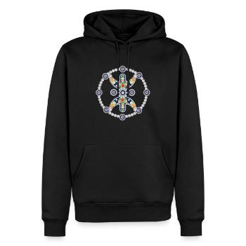 AMAZIGH ZYMBOLE BERBERE Z IMAZIGHEN BIJOU KABYLE - Sweat à capuche Premium bio Homme - noir - Devant - Nico (187cm)