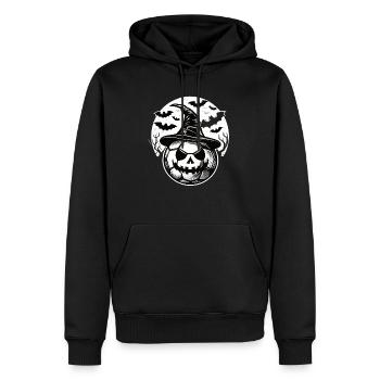 Halloween Soccer Football ballon de football avec chapeau et chauves-souris - Sweat à capuche Premium bio Homme - noir - Devant - Nico (187cm)
