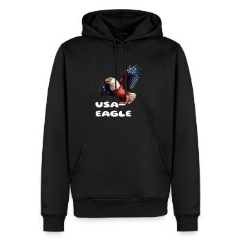 USA Eagle - Men’s Premium Organic Hoodie - black - Front - Nico (187cm)